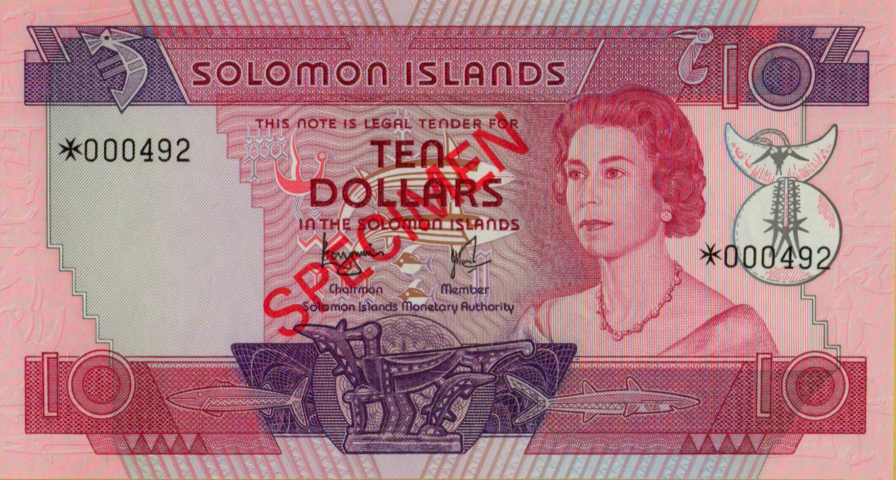 Solomon Islands 10 1977 UNC P-7/bs [Specimen]